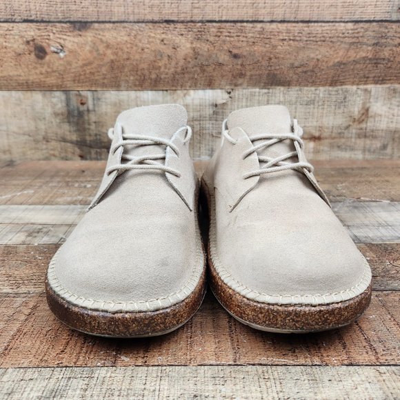 Birkenstock Gary Sand Men Sz 12 EU 45 Ginger Suede Leather Oxford Derbys Cork - Picture 2 of 9